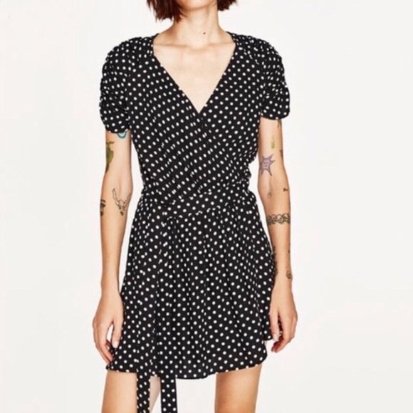 short polka dot jumpsuit zara